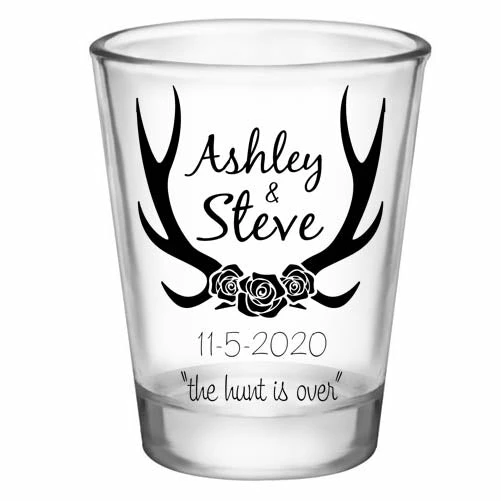 Discount 👏 BarMan CUSTOMIZABLE - 1.75oz Clear Wedding Shot Glass - Antlers (Version 2) 😉 3 Discount 👏 BarMan CUSTOMIZABLE - 1.75oz Clear Wedding Shot Glass - Antlers (Version 2) 😉 - Image 3