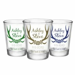 Discount 👏 BarMan CUSTOMIZABLE - 1.75oz Clear Wedding Shot Glass - Antlers (Version 2) 😉
