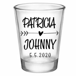 Promo ✔️ BarMan CUSTOMIZABLE - 1.75oz Clear Wedding Shot Glass - Heart Arrow 😀 -BarMan - shop 5114 arrow heart web 1 700x700