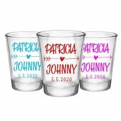 Promo ✔️ BarMan CUSTOMIZABLE - 1.75oz Clear Wedding Shot Glass - Heart Arrow 😀