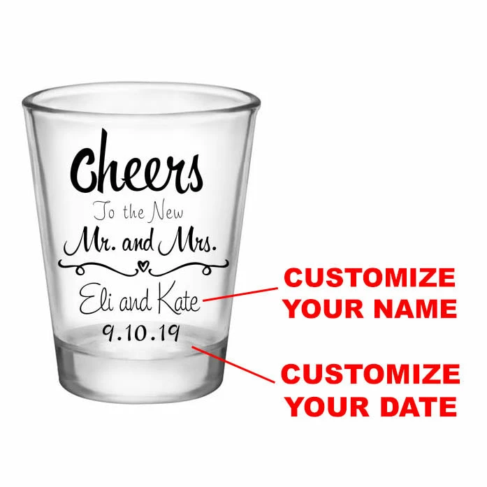 Best Pirce ⌛ BarMan CUSTOMIZABLE - 1.75oz Clear Wedding Shot Glass - Cheers 🥰 2 Best Pirce ⌛ BarMan CUSTOMIZABLE - 1.75oz Clear Wedding Shot Glass - Cheers 🥰 - Image 2