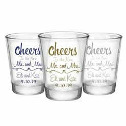 Best Pirce ⌛ BarMan CUSTOMIZABLE - 1.75oz Clear Wedding Shot Glass - Cheers 🥰