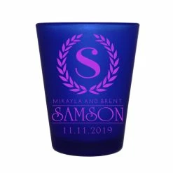 Top 10 😀 BarMan CUSTOMIZABLE - 1.5oz Blue Frosted Shot Glass - Crest ⭐ -BarMan - shop 5114 crest blue fr web1 700x700