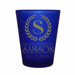 Top 10 😀 BarMan CUSTOMIZABLE - 1.5oz Blue Frosted Shot Glass - Crest ⭐