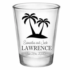 Best deal 🧨 BarMan CUSTOMIZABLE - 1.75oz Clear Wedding Shot Glass - Palm Trees 🧨 -BarMan - shop 5114 palms web 700x700