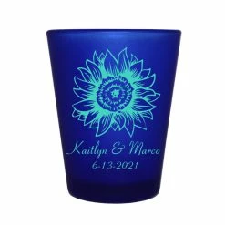 Deals ⭐ BarMan CUSTOMIZABLE - 1.5oz Blue Frosted Shot Glass - Sunflower 👏
