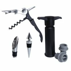 Top 10 🌟 BarMan Wine Accessory Set - Onyx - 6 Piece 😀 -BarMan - shop 6pc onyx wine accessory set tools 700x700
