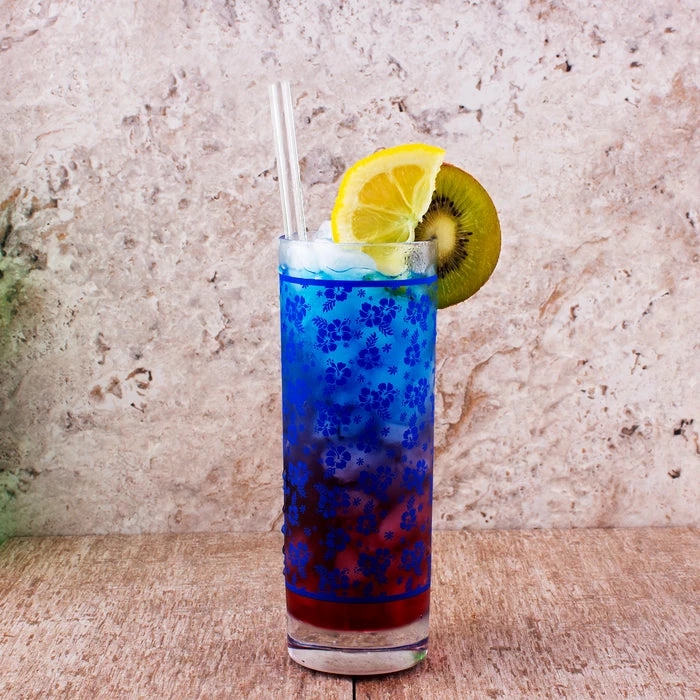 Top 10 😍 BarMan BarConic® Collins Glass - Blue Hibiscus Pattern - 9.5 Ounce 🔥 2 Top 10 😍 BarMan BarConic® Collins Glass - Blue Hibiscus Pattern - 9.5 Ounce 🔥 - Image 2