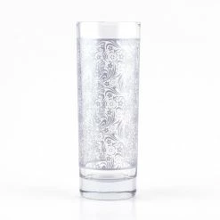Coupon 🛒 BarMan BarConic® Collins Glass - Silver Floral Pattern - 9.5 Ounce 🧨