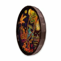Coupon โญ BarMan Tiki Fire Night Wood Barrel Top Sign/Clock ๐ 9 Coupon โญ BarMan Tiki Fire Night Wood Barrel Top Sign/Clock ๐ -BarMan - shop BarrelTop SideAngledView BT KC BARR CB FIRE 700x700