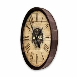 Best Pirce ???? BarMan Large Vineyard Roman Numeral Wood Barrel Top Clock ???? 6 Best Pirce ???? BarMan Large Vineyard Roman Numeral Wood Barrel Top Clock ???? -BarMan - shop BarrelTop SideAngledView LG BARR CLOCK ROMANwithClockB 700x700