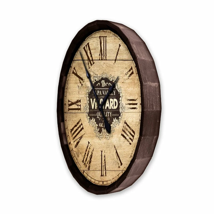 Best Pirce ???? BarMan Large Vineyard Roman Numeral Wood Barrel Top Clock ???? 3 Best Pirce ???? BarMan Large Vineyard Roman Numeral Wood Barrel Top Clock ???? - Image 3