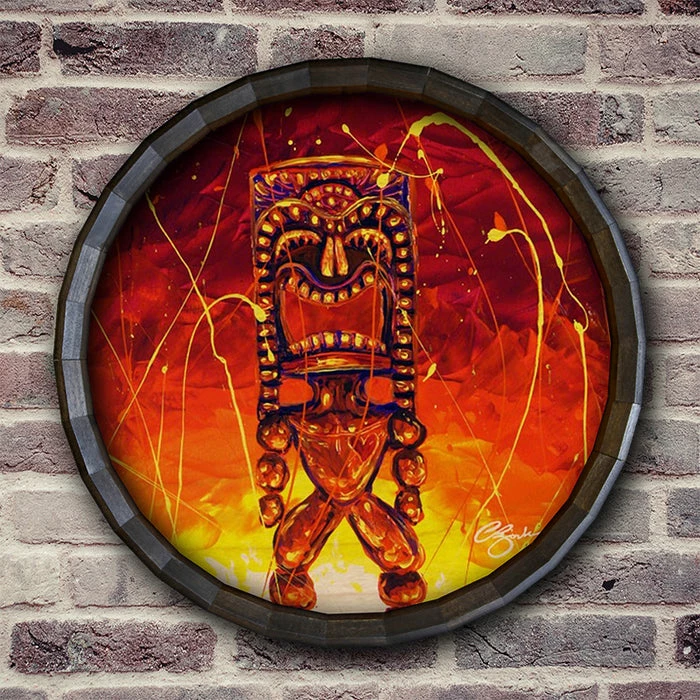 New ⌛ BarMan Tiki Hot Lava Wood Barrel Top Sign/Clock 🤩 4 New ⌛ BarMan Tiki Hot Lava Wood Barrel Top Sign/Clock 🤩 - Image 4