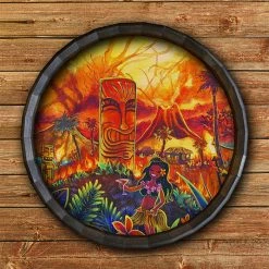 Best deal 🥰 BarMan Lucky Tiki Wood Barrel Top Sign/Clock 😀 -BarMan - shop BarrelTop StraightFlatView BT KC BARR CB LUCKY 700x700