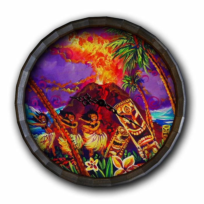 Discount โ๏ธ BarMan Tiki Hula Show Bar Wood Barrel Top Sign/Clock ๐ฅ 2 Discount โ๏ธ BarMan Tiki Hula Show Bar Wood Barrel Top Sign/Clock ๐ฅ - Image 2