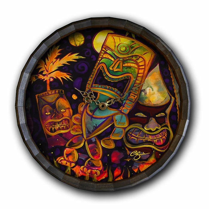 Coupon โญ BarMan Tiki Fire Night Wood Barrel Top Sign/Clock ๐ 2 Coupon โญ BarMan Tiki Fire Night Wood Barrel Top Sign/Clock ๐ - Image 2