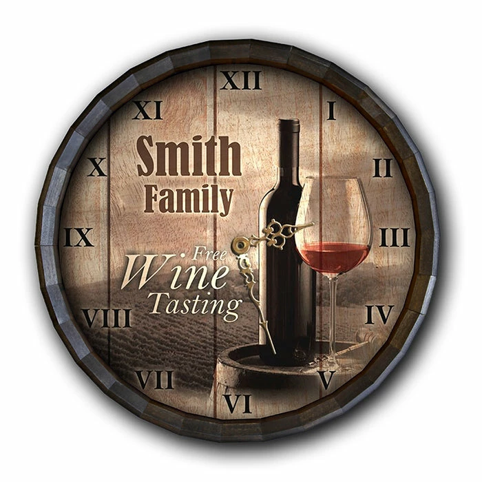 Cheap ๐ BarMan Custom Wood Barrel Top Clock โ Free Wine Tasting ๐ 1 Cheap ๐ BarMan Custom Wood Barrel Top Clock โ Free Wine Tasting ๐