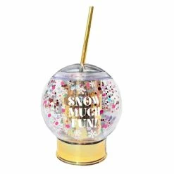 Budget 😍 BarMan Snow Much Fun Novelty Confetti Snowglobe Cup W/Straw - 12oz. ⭐