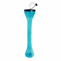 Budget ⌛ BarMan BarConic® Party Yard - 24 Oz. - Blue With Black Lid & Straw 😀