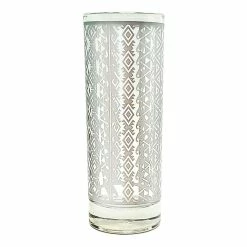 Budget 😍 BarMan BarConic® Collins Glass - Silver Aztec Pattern - 9.5 Ounce 🎉