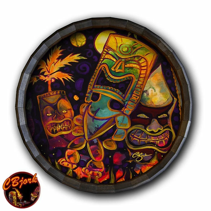 Coupon โญ BarMan Tiki Fire Night Wood Barrel Top Sign/Clock ๐ 1 Coupon โญ BarMan Tiki Fire Night Wood Barrel Top Sign/Clock ๐