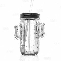 Cheapest 🎁 BarMan BarConic® Cactus Mason Jar Glass - W/ Lid ⭐