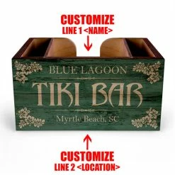 Deals ⌛ BarMan Customizable Wooden Bar Caddy - Tiki Bar 👍 -BarMan - shop custom wood caddy tiki web 5 1 700x700