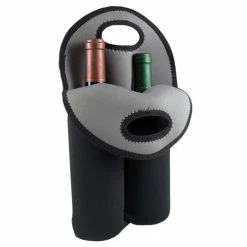Alternative view of New ???? BarMan Wine Totes - Black Neoprene ????