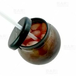 Deals 🎁 BarMan BarConic® Black Fishbowl Plastic Drinkware - 20 Ounce - With Lid And Straw ❤️ -BarMan - shop dw fbwlid blk 800 white liquid bpc 700x700