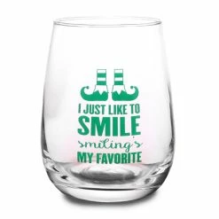 Best Sale 🌟 BarMan Elf - I Just Like To Smile Stemless Wine Glass 😉