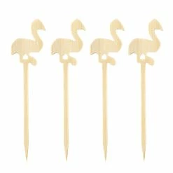 Hot Sale 😀 BarMan BarConic® Bamboo Flamingo Cocktail Picks - 100 Pack 👏