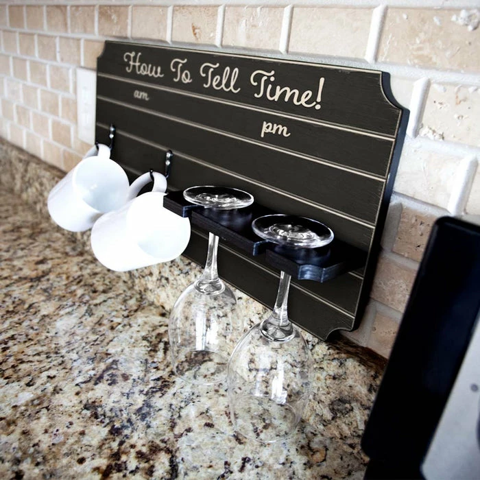 Best Pirce ✨ BarMan "How To Tell Time" Coffee Mug And Wine Glass Holder - Painted Background (Multiple Color Options) ???? 2 Best Pirce ✨ BarMan "How To Tell Time" Coffee Mug And Wine Glass Holder - Painted Background (Multiple Color Options) ???? - Image 2