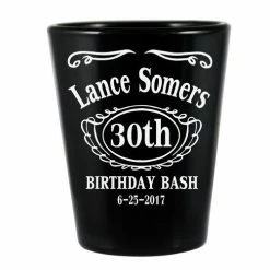 Coupon 😀 BarMan CUSTOMIZABLE - 1.75oz Black Shot Glass - 🎂 Birthday Bash 💯