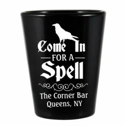 New 🧨 BarMan CUSTOMIZABLE - 1.75oz Black Shot Glass - Spell 🧛 Halloween Design ❤️