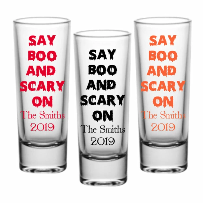 Coupon 👍 BarMan CUSTOMIZABLE - 2oz Tall Clear Shot Glass - 🧛 Halloween- Say Boo And Scary On 💯 1 Coupon 👍 BarMan CUSTOMIZABLE - 2oz Tall Clear Shot Glass - 🧛 Halloween- Say Boo And Scary On 💯