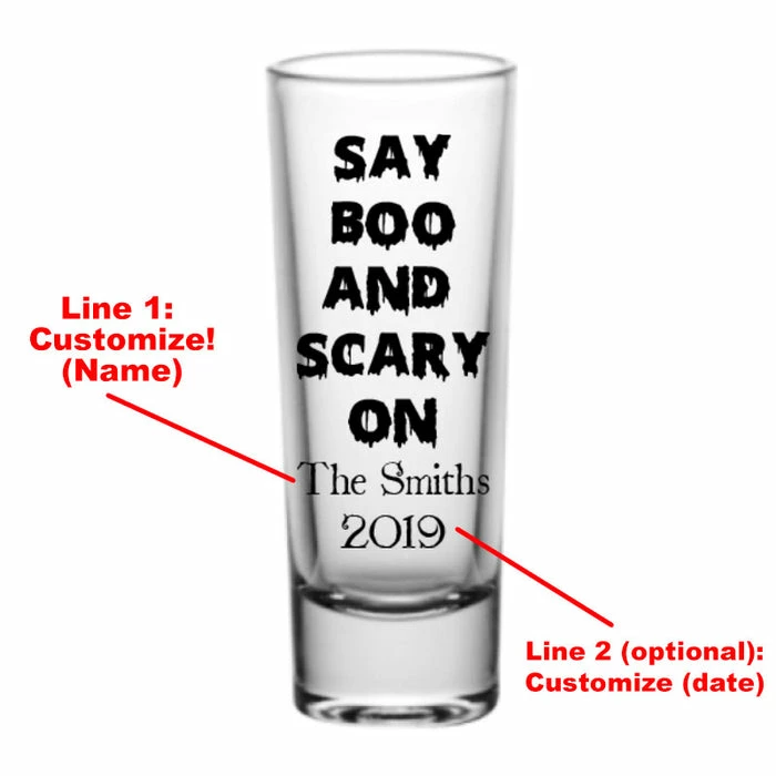 Coupon 👍 BarMan CUSTOMIZABLE - 2oz Tall Clear Shot Glass - 🧛 Halloween- Say Boo And Scary On 💯 2 Coupon 👍 BarMan CUSTOMIZABLE - 2oz Tall Clear Shot Glass - 🧛 Halloween- Say Boo And Scary On 💯 - Image 2