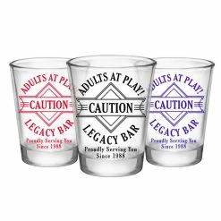 Outlet 🎉 BarMan Customizable 1.75 Oz. Clear Shot Glass- Adults At Play- Caution- AYN 👍
