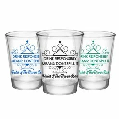 Coupon 🧨 BarMan Customizable 1.75 Oz. Clear Shot Glass- Drink Responsibly Means Don't Spill It! The Rules Of The Bar! - AYN 🎁