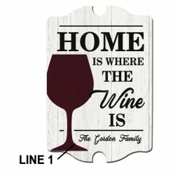 Deals 😍 BarMan Custom Tavern Shaped Wood Bar Sign - Home Is Where The Wine Is 🎉 -BarMan - shop lg sign plq homewine home is wine wood plq how 700x700