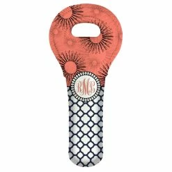 Best deal 🧨 BarMan CUSTOMIZABLE Wine Tote - Monogram Design - Pink Sunburst // Lattice Pattern ✨