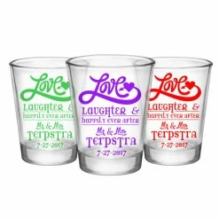 Flash Sale 😍 BarMan CUSTOMIZABLE - 1.75oz Clear Shot Glass - Love, Laughter & Ever After 🤩 -BarMan - shop love wedding web 5 700x700