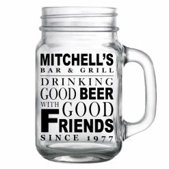 Best Pirce 😍 BarMan CUSTOMIZABLE - 16oz Mason Jar With Handle - Good Beer, Good Friends 😉