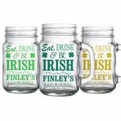 Flash Sale 👍 BarMan CUSTOMIZABLE - 16oz Mason Jar With Handle - Irish 👏 -BarMan - shop mason jars 16oz irish web 5 700x700