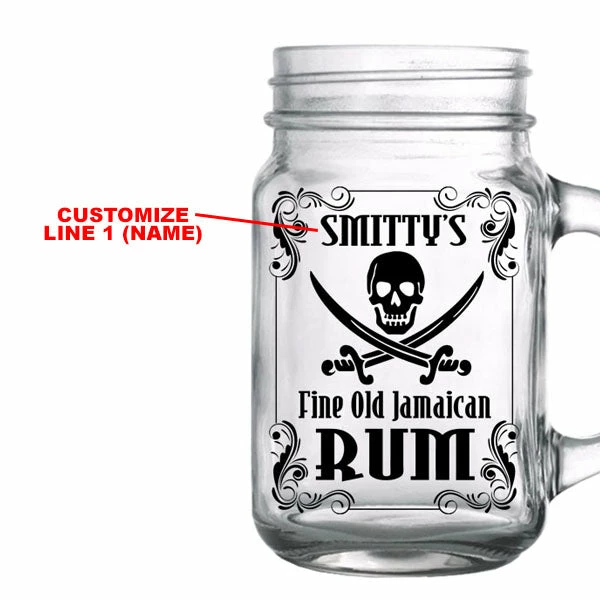 Budget ???? BarMan CUSTOMIZABLE - 16oz Mason Jar With Handle - Rum ???? 2 Budget ???? BarMan CUSTOMIZABLE - 16oz Mason Jar With Handle - Rum ???? - Image 2