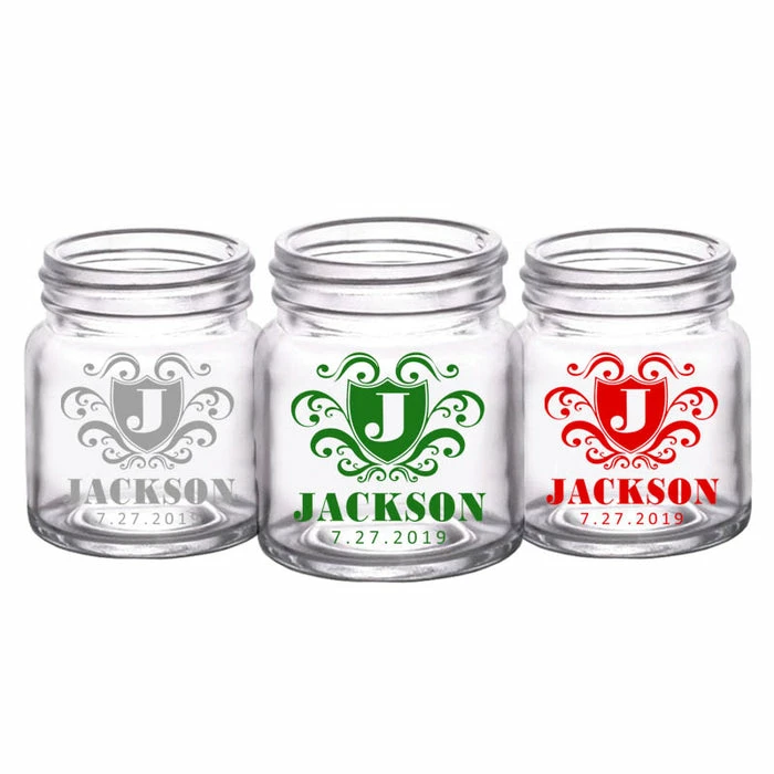 Wholesale 🎁 BarMan CUSTOMIZABLE - 2oz Clear Mini Mason Jar Shot Glass - Crest (Version 3) 🤩 3 Wholesale 🎁 BarMan CUSTOMIZABLE - 2oz Clear Mini Mason Jar Shot Glass - Crest (Version 3) 🤩 - Image 3