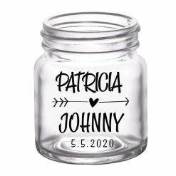 Best Sale 🥰 BarMan CUSTOMIZABLE - 2oz Clear Mini Mason Jar Shot Glass - Heart Arrow ⌛