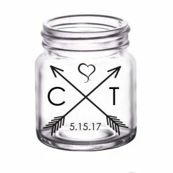 Promo 😍 BarMan CUSTOMIZABLE - 2oz Clear Mini Mason Jar Shot Glass - Arrow ✨