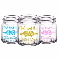 Deals 🛒 BarMan CUSTOMIZABLE - 2oz Clear Mini Mason Jar Shot Glass - Tied The Knot 😉 -BarMan - shop mini mason jar knot web 5 700x700