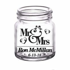 Flash Sale 😍 BarMan CUSTOMIZABLE - 2oz Clear Mini Mason Jar Shot Glass - Mr. And Mrs. 🎁
