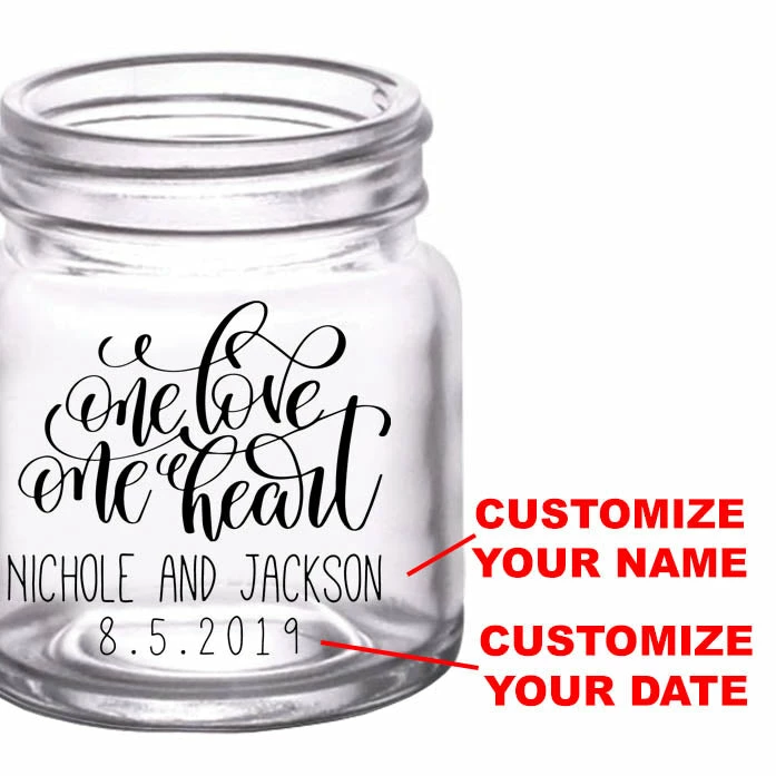 Best Sale 🔔 BarMan CUSTOMIZABLE - 2oz Clear Mini Mason Jar Shot Glass - One Heart 🥰 2 Best Sale 🔔 BarMan CUSTOMIZABLE - 2oz Clear Mini Mason Jar Shot Glass - One Heart 🥰 - Image 2